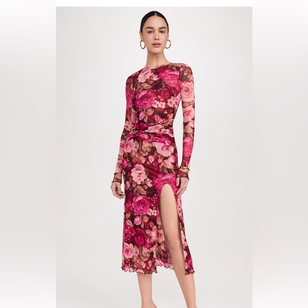 Free People Vibrant Floral Long Sleeve Dress